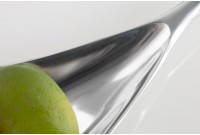 Bol de fruits design en aluminium coloris argent