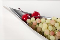 Bol de fruits décoratif 40 cm en aluminium argenté