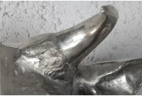 Trophée mural 65 cm en tête de taureau en aluminium argenté