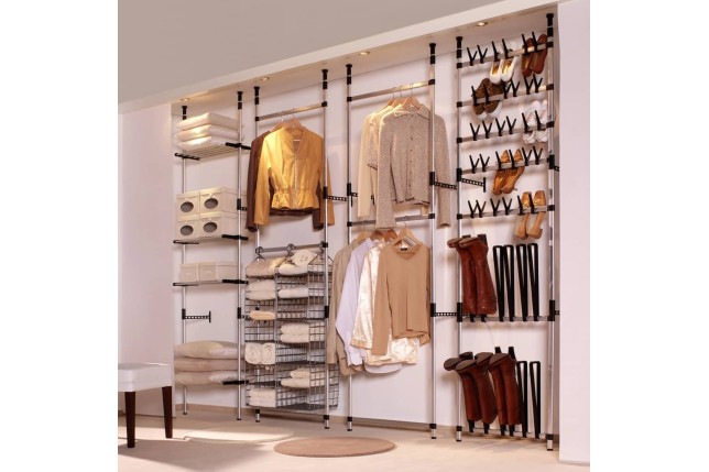 Étagère à chaussures télescopique avec barres Aluminium