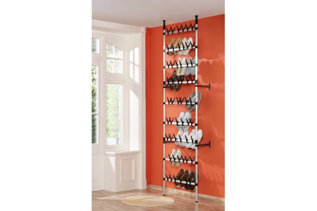 Étagère à chaussures télescopique avec barres Aluminium