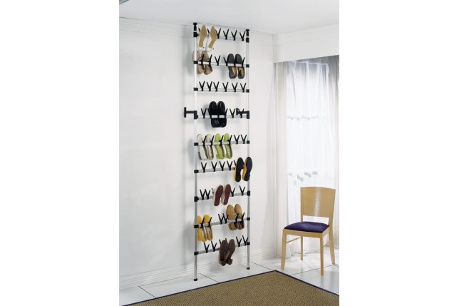 Étagère à chaussures télescopique avec barres Aluminium