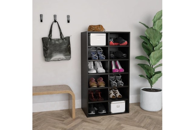 Étagère à chaussures Noir 54x34x100,5 cm 
