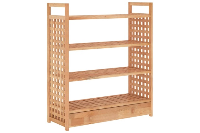Meuble à chaussures avec tiroir 70x27x81cm Bois massif de noyer
