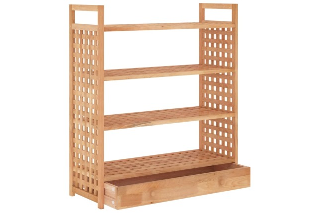 Meuble à chaussures avec tiroir 70x27x81cm Bois massif de noyer