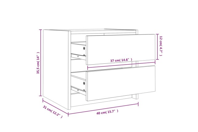 Table de chevet 40x31x35,5 cm bois de pin massif