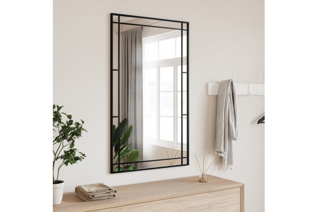 Miroir mural noir 60x100 cm rectangulaire fer