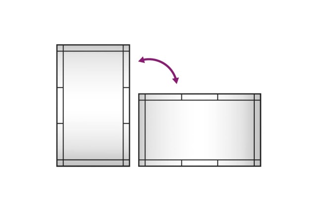 Miroir mural noir 60x100 cm rectangulaire fer