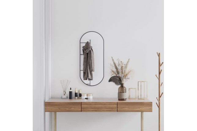 Miroir mural Noir 80x35 cm Ovale