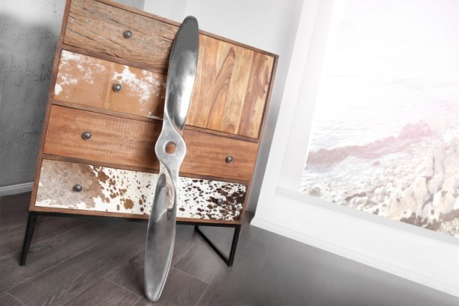 Objet décoratif design hélice coloris argenté en aluminium