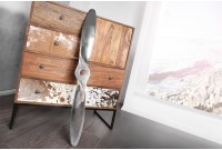Objet décoratif design hélice coloris argenté en aluminium