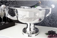 Vasque décorative pour champagne/glace en aluminium argenté
