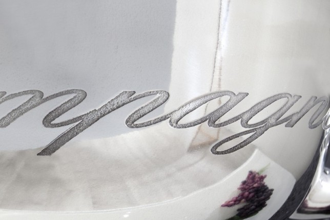 Vasque décorative pour champagne/glace en aluminium argenté