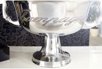Vasque décorative pour champagne/glace en aluminium argenté