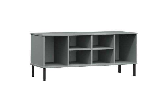 Étagère à chaussures pieds en métal Gris 106x35x45 cm Bois OSLO