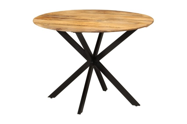 Table à dîner Ø110x78 cm Bois de manguier massif et acier