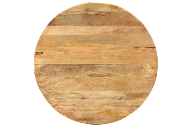 Table à dîner Ø110x78 cm Bois de manguier massif et acier