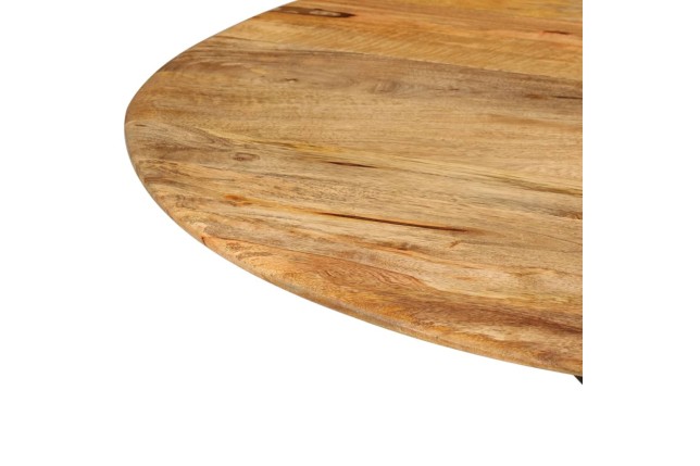 Table à dîner Ø110x78 cm Bois de manguier massif et acier