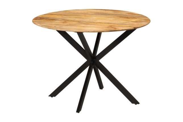 Table à dîner Ø110x78 cm Bois de manguier massif et acier