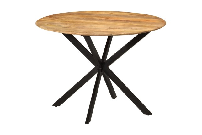 Table à dîner Ø110x78 cm Bois de manguier massif et acier