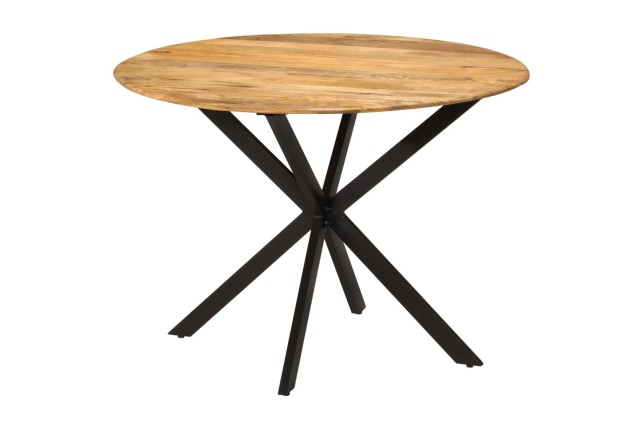 Table à dîner Ø110x78 cm Bois de manguier massif et acier
