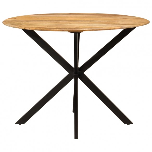 Table à dîner Ø110x78 cm Bois de manguier massif et acier