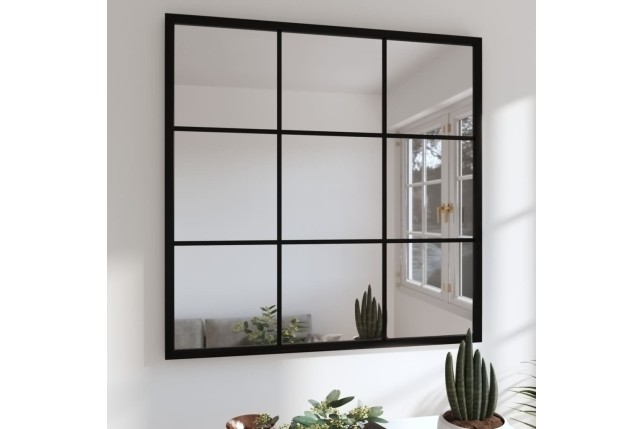 Miroir mural noir 60x60 cm métal