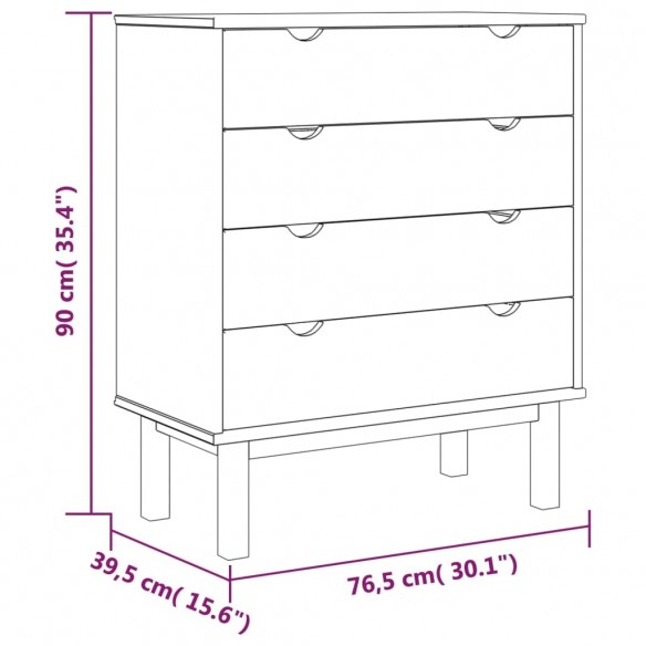 Armoire à tiroirs 76,5x39,5x90 cm Bois de pin massif