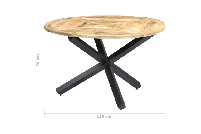 Table de salle à manger Rond 120x76 cm Bois de manguier massif