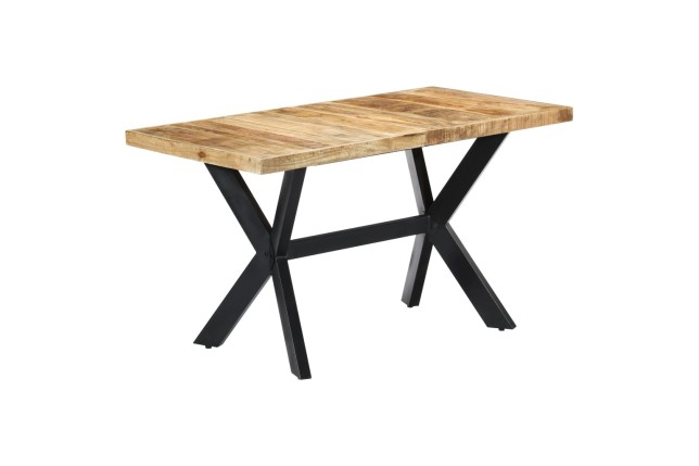 Table de salle à manger 140x70x75 cm Bois manguier massif brut