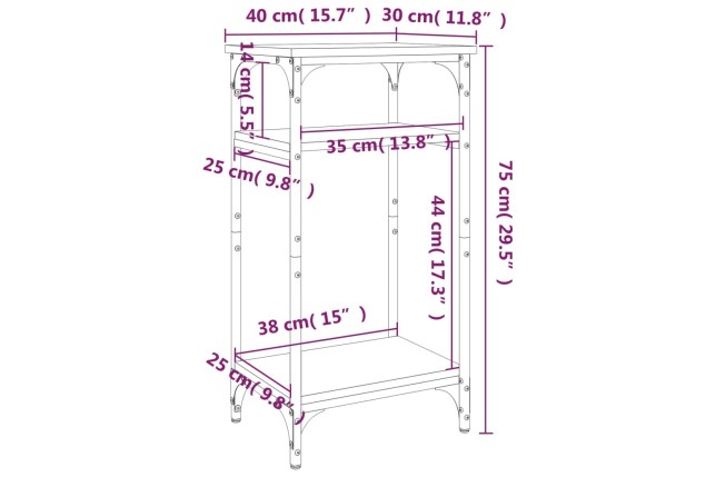 Table d'appoint Noir 40x30x75 cm 