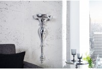Support mural style baroque 80 cm en aluminium argenté