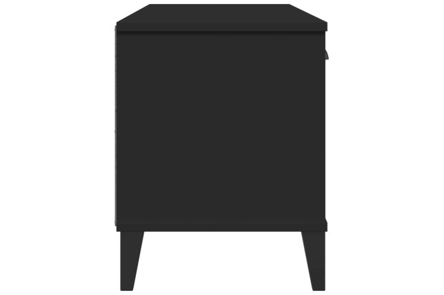 Banc à chaussures VIKEN noir 106x35x45 cm bois massif de pin