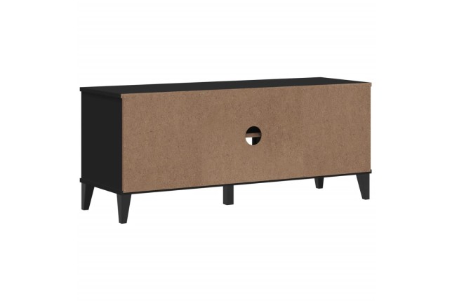 Banc à chaussures VIKEN noir 106x35x45 cm bois massif de pin