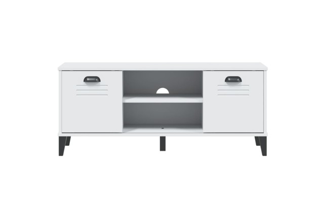 Banc à chaussures VIKEN blanc 106x35x45 cm bois massif de pin