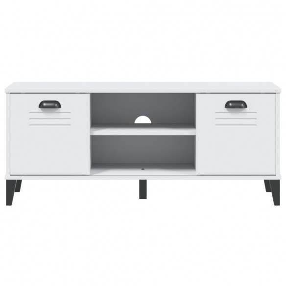 Banc à chaussures VIKEN blanc 106x35x45 cm bois massif de pin