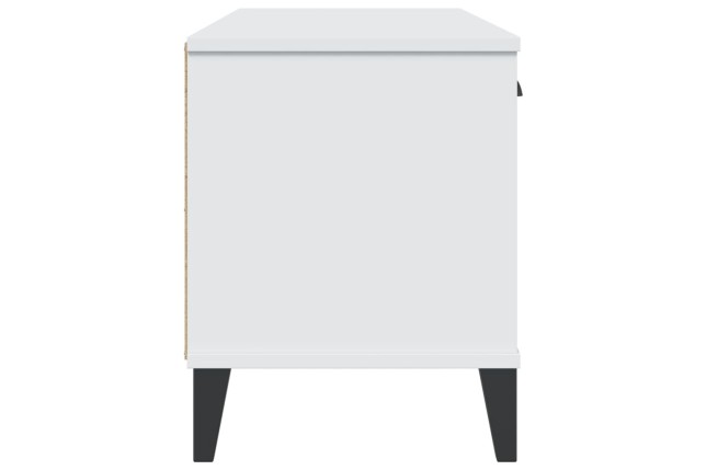 Banc à chaussures VIKEN blanc 106x35x45 cm bois massif de pin