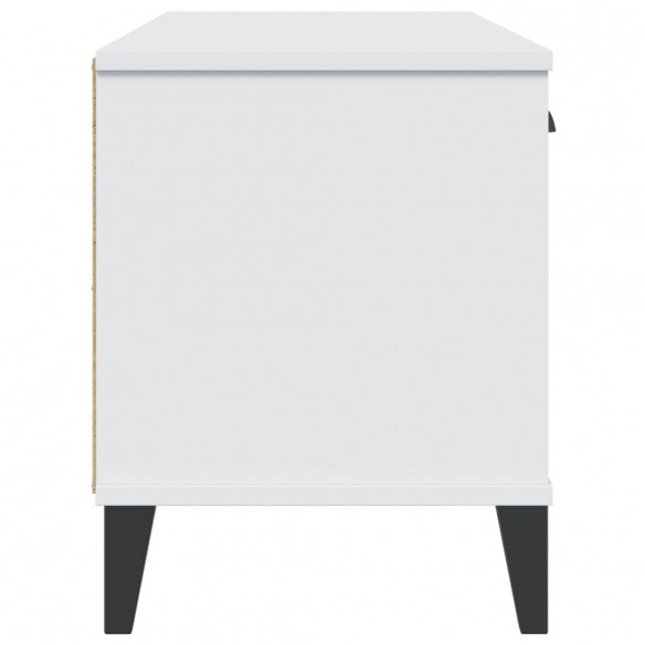 Banc à chaussures VIKEN blanc 106x35x45 cm bois massif de pin