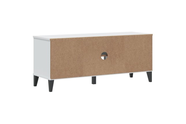 Banc à chaussures VIKEN blanc 106x35x45 cm bois massif de pin