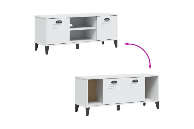 Banc à chaussures VIKEN blanc 106x35x45 cm bois massif de pin