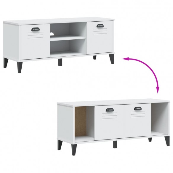 Banc à chaussures VIKEN blanc 106x35x45 cm bois massif de pin