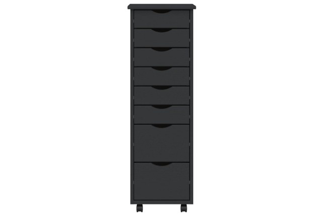 Armoire roulante avec tiroirs MOSS gris bois de pin solide
