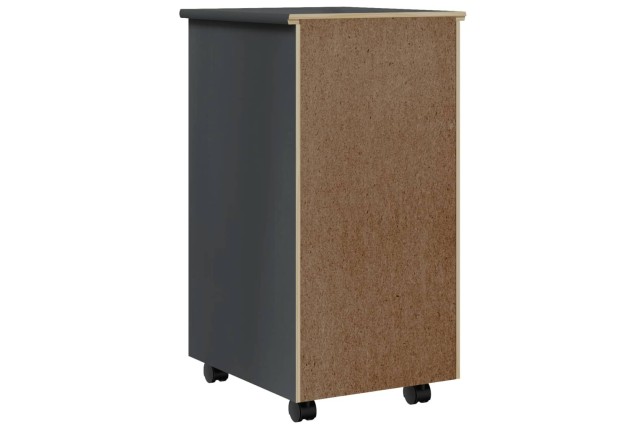 Armoire roulante avec tiroirs MOSS gris bois de pin solide