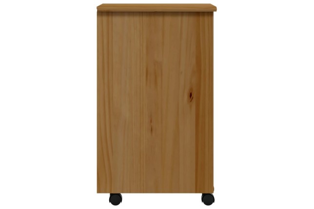 Armoire roulante avec tiroirs MOSS bois de pin marron miel