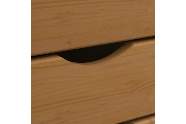 Armoire roulante avec tiroirs MOSS bois de pin marron miel