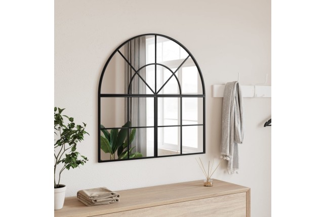 Miroir mural noir 80x80 cm arche fer