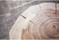 Table d'appoint en bois massif design industriel