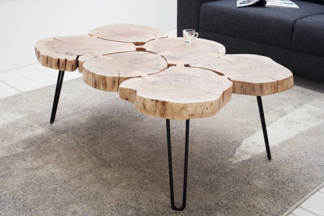 Table basse design industriel 115 cm