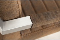 Ensemble de 4 chaises design en microfibre brun et métal