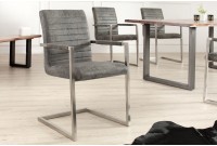 Lot 4 chaises contemporaines coloris gris antique en microfibre